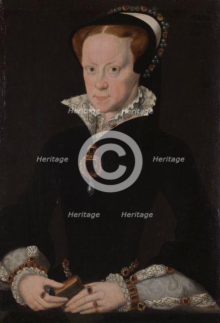 Portrait of Mary I of England (1516-1558), First Half of 16th cen. Creator: Eworth (Ewouts), Hans (c. 1520-1574).