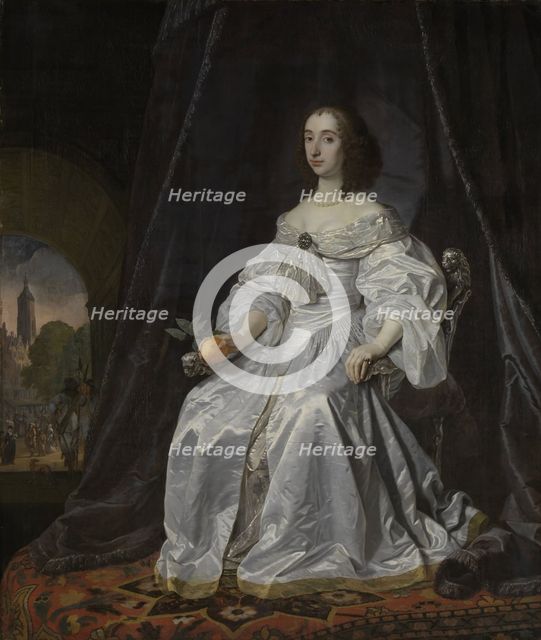 Portrait of Mary Stuart, Princess of Orange (1631-1660), as Widow of William II, 1652. Artist: Helst, Bartholomeus van der (1613-1670)