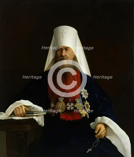 Portrait of Metropolitan Bishop Palladiy (secular name Pavel Raev, born Pisarev) (1827-1898) , 1893. Creator: Andrey Redkovsky.
