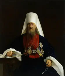 Portrait of Metropolitan Bishop Palladiy (secular name Pavel Raev, born Pisarev) (1827-1898) , 1893. Creator: Andrey Redkovsky