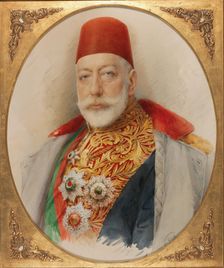 Portrait of Mehmed V (1844-1918), Sultan and Caliph of the Ottoman Empire. Creator: Pietzner, Carl (1853-1927)