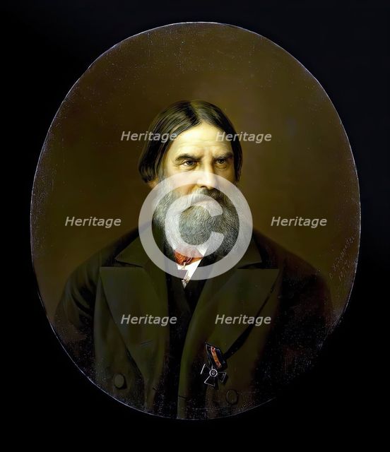Portrait of Merchant S.P. Eliseev, 1877. Creator: Vasily Khudyakov.