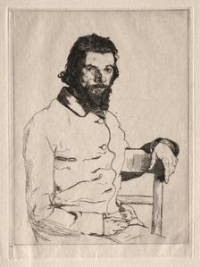 Portrait of Meryon, Seated. Creator: Félix Bracquemond (French, 1833-1914)
