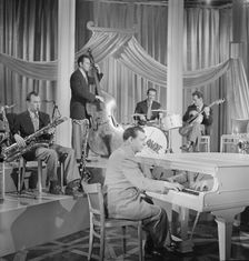 Portrait of Micky Folus, Joe Shulman, Claude Thornhill, Billy Exiner...Beautiful Doll, N.Y., 1947. Creator: William Paul Gottlieb