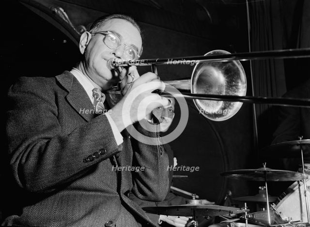 Portrait of Miff Mole, Nick's (Tavern), New York, N.Y., ca. June 1946. Creator: William Paul Gottlieb.