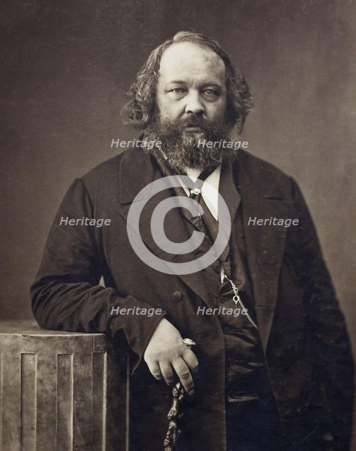 Portrait of Mikhail Alexandrovich Bakunin (1814-1876), ca 1860. Artist: Nadar, Gaspard-Félix (1820-1910)