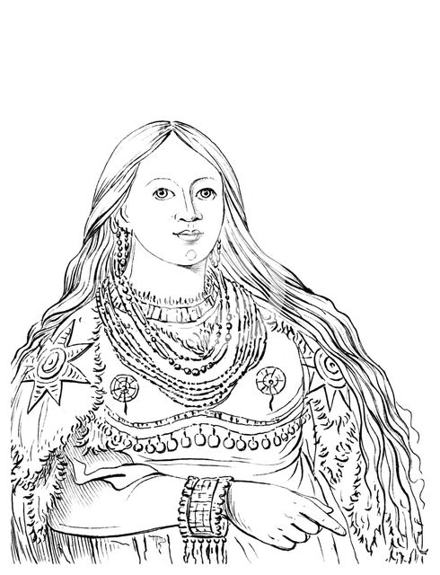 Portrait of 'Mink', Native American woman, 1841.Artist: Myers and Co
