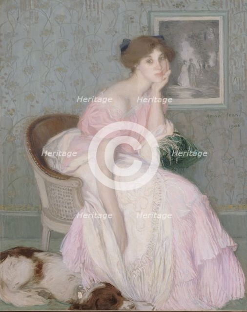 Portrait of Miss Ella Carmichael, 1906. Creator: Edmond Francois Aman-Jean.