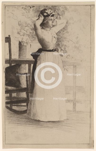 Portrait of Miss Hoe, 1889. Creator: Julian Alden Weir.