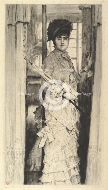 Portrait of Miss L...,or A Door Must Be Either Open or Closed, 1876. Creator: James Tissot.