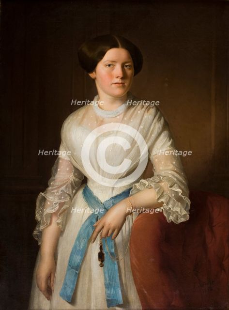 Portrait of Miss Pisarzowska, 1852. Creator: Jozef Simmler.