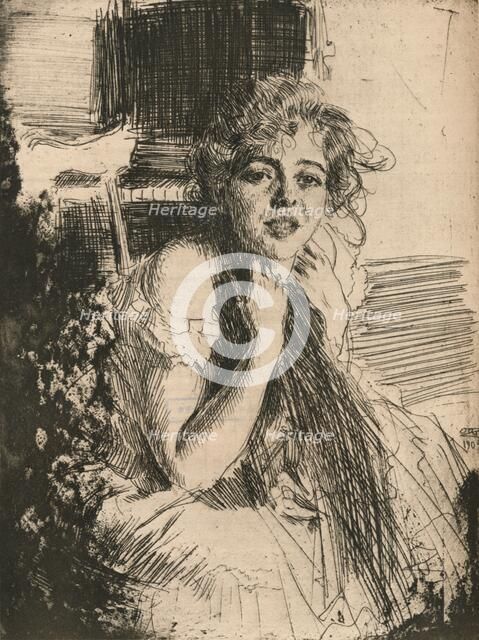 Portrait of Mlle Emma Rassmussen, 1904, (1906). Artist: Anders Leonard Zorn