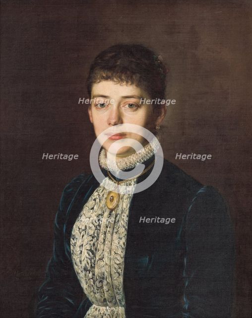 Portrait of Mrs. M. Mandelíková, 1884. Creator: Kornel Bohún.
