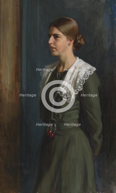 Portrait of Mrs. Michaela Pooley (née Krohn), c1890s. Creator: Albert Edelfelt.