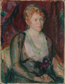 Portrait of Mrs. Agda Vilén, 1917. Creator: Magnus Enckell
