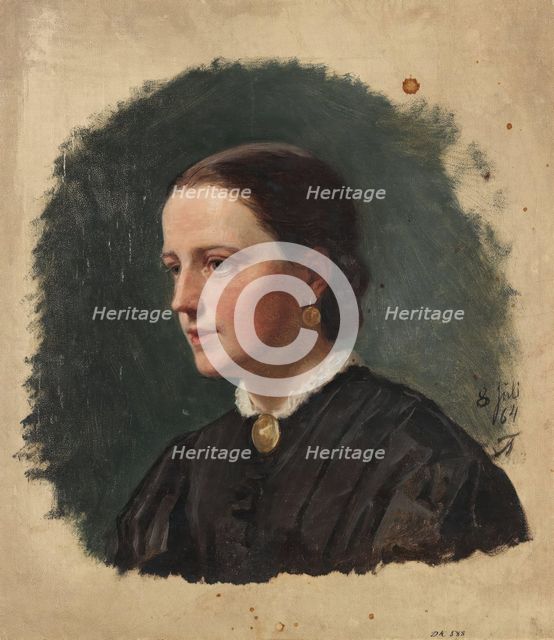 Portrait of Mrs. Duus, 1864. Creator: Adolph Tidemand.