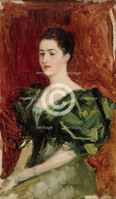 Portrait of Mrs. Dagmar Dippell, compositional sketch, 1895. Creator: Albert Edelfelt.