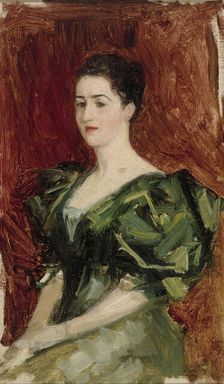 Portrait of Mrs. Dagmar Dippell, compositional sketch, 1895. Creator: Albert Edelfelt