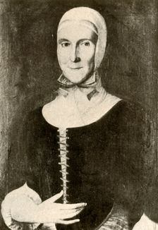 Portrait of Mrs. Elisabeth Boehler in the Moravian settlement, Pennsylvania 1787, (1937). Creator: Unknown