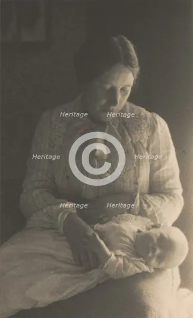 Portrait of Mrs. Frederick H. Evans and her son Evan Evans, 1905. Creator: Frederick Henry Evans.
