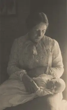 Portrait of Mrs. Frederick H. Evans and her son Evan Evans, 1905. Creator: Frederick Henry Evans