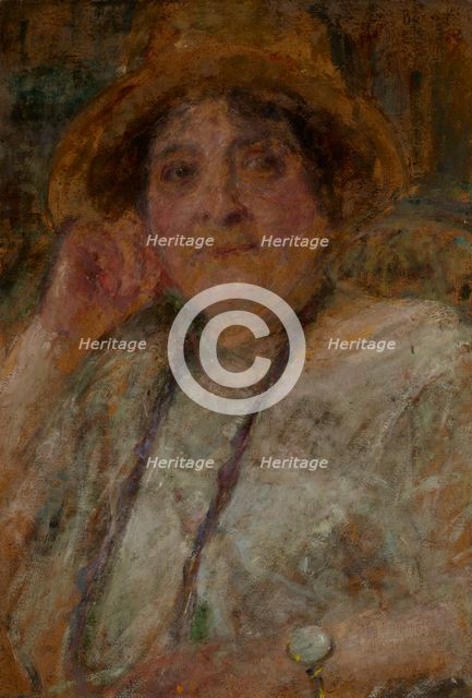 Portrait of Mrs Goscienska, after 1925. Creator: Olga Boznanska.