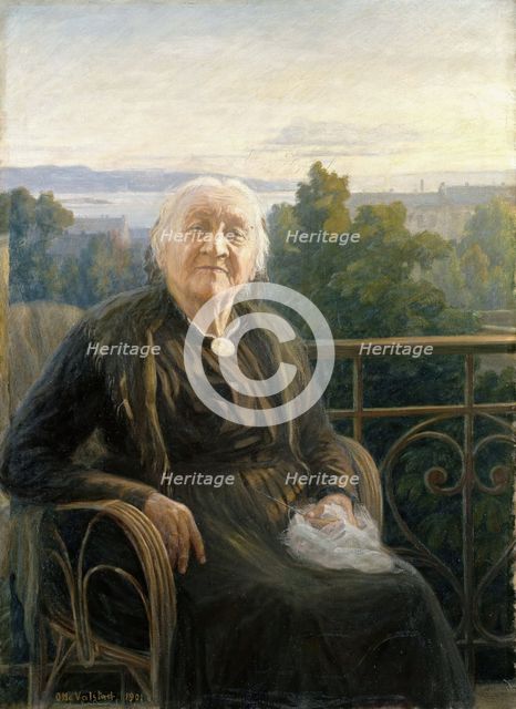 Portrait of Mrs Lina Bruun, 1901. Creator: Otto Valstad.