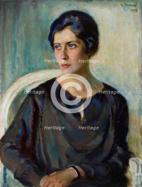 Portrait of Mrs. Senta Slöör, 1924. Creator: Verner Thome.