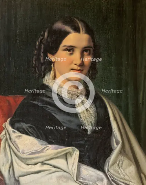 Portrait of Mrs. Vilhelmine Heise, born Hage (1838-1912), 1856. Creator: Wilhelm Marstrand.