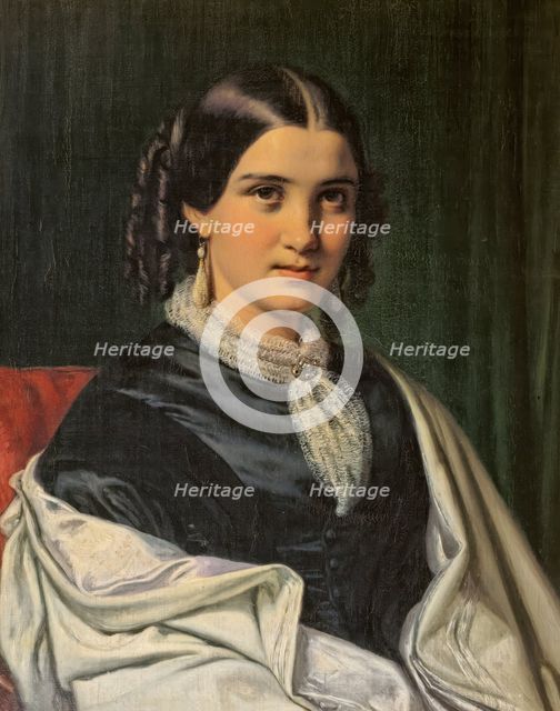 Portrait of Mrs. Vilhelmine Heise, born Hage (1838-1912), 1856. Creator: Wilhelm Marstrand.