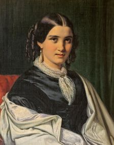 Portrait of Mrs. Vilhelmine Heise, born Hage (1838-1912), 1856. Creator: Wilhelm Marstrand