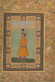 Portrait of Muhammad Ali Baig, Folio from the Shah Jahan Album, recto, early 19th century. Creator: Unknown