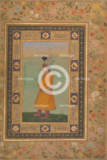 Portrait of Muhammad Ali Baig, Folio from the Shah Jahan Album, recto, early 19th century. Creator: Unknown.