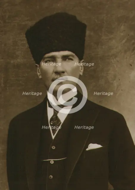 Portrait of Mustafa Kemal Atatürk, 1923. Creator: Anonymous.