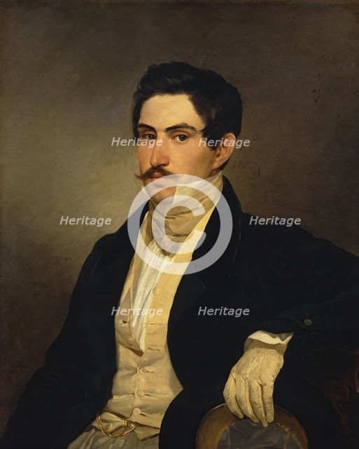 Portrait of N. A. Okhotnikov, 1827. Creator: Karl Briullov.