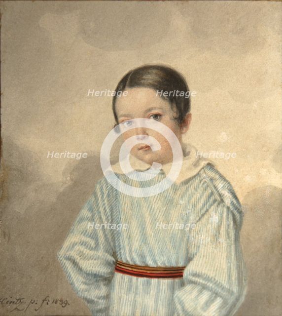 Portrait of N.M. Schwarz, 1839. Artist: Hintz, Andrei Joseph (active 1830s)