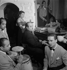 Portrait of Noro Morales and Humberto López Morales, Glen Island Casino(?), N.Y., ca. July 1947. Creator: William Paul Gottlieb