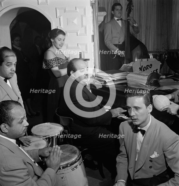 Portrait of Noro Morales and Humberto López Morales, Glen Island Casino(?), N.Y., ca. July 1947. Creator: William Paul Gottlieb.