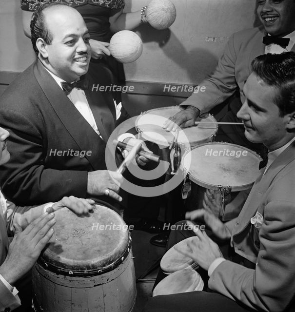 Portrait of Noro Morales and Humberto López Morales, Glen Island Casino(?), N.Y., ca. July 1947. Creator: William Paul Gottlieb.