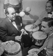 Portrait of Noro Morales and Humberto López Morales, Glen Island Casino(?), N.Y., ca. July 1947. Creator: William Paul Gottlieb