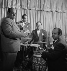 Portrait of Noro Morales, Ismael Morales, and Humberto López Morales, Glen Island Casino, N.Y., 1947 Creator: William Paul Gottlieb