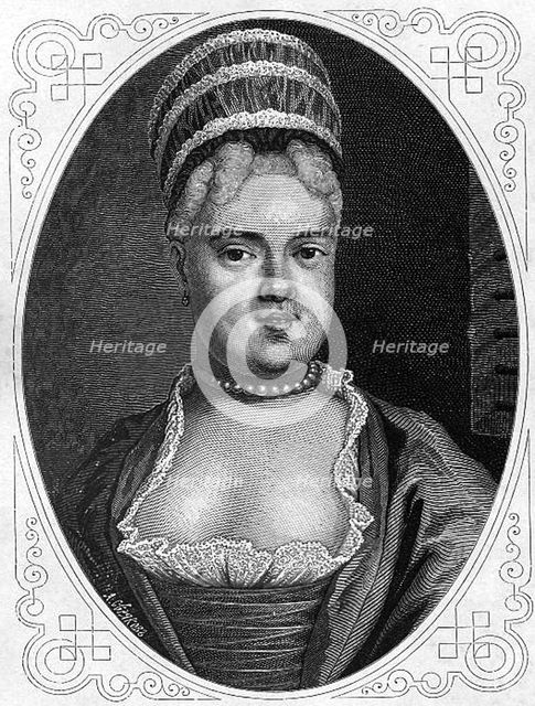 Portrait of Natalia Fyodorovna Lopukhina (1699-1763), c. 1880. Artist: Seryakov, Lavrenty Avksentyevich (1824-1881)