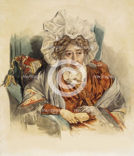 Portrait of Natalia Kirillovna Zagryazyskaya née Razumovskaya (1747-1837), 1821. Artist: Sokolov, Pyotr Fyodorovich (1791-1848)