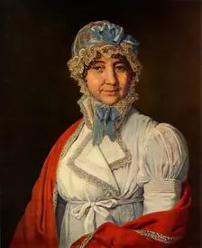 Portrait of Nadezhda Ivanovna Dubovitska 1809, (1965). Creator: Vladimir Borovikovsky