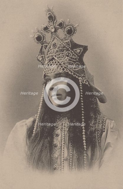 Portrait of Nadezhda Ivanovna Zabela-Vrubel (1868-1913) as Marfa in the opera The Tsar's Bride, 1899 Creator: Anonymous.