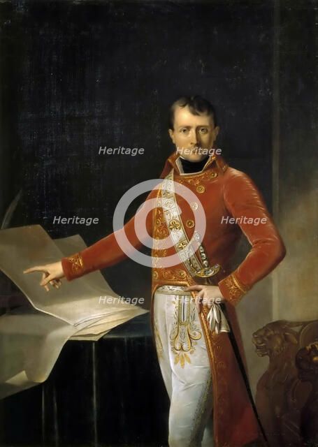 Portrait of Napoleon Bonaparte as First Consul. Artist: Girodet de Roucy Trioson, Anne Louis (1767-1824)