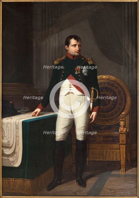 Portrait of Napoleon I (1769-1821), in the uniform of a Colonel of the cavalry of the Guard, 1809. Creator: Robert Lefevre.