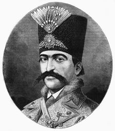 Portrait of Nasser-Ed-Deen, Shah of Persia c1891. Creator: James Grant