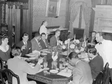 Portrait of Nesuhi Ertegun, Adele Girard, Joe Marsala..., Turkish Embassy, Washington, D.C., 1938. Creator: William Paul Gottlieb