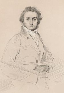 Portrait of Niccolò Paganini (1782-1840), 1830. Creator: Calamatta, Luigi (1802-1869)